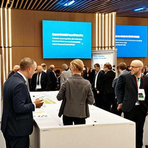 Home 4 **
> A bustling conference hall during an environmental remediation event in Poland. Focus on a networking session: attendees engaging in conversations near a bioremediation exhibit, exchanging business cards. The atmosphere should be professional and vibrant, with attendees dressed in business attire. Consider adding subtle Polish details (architecture, signage).
**